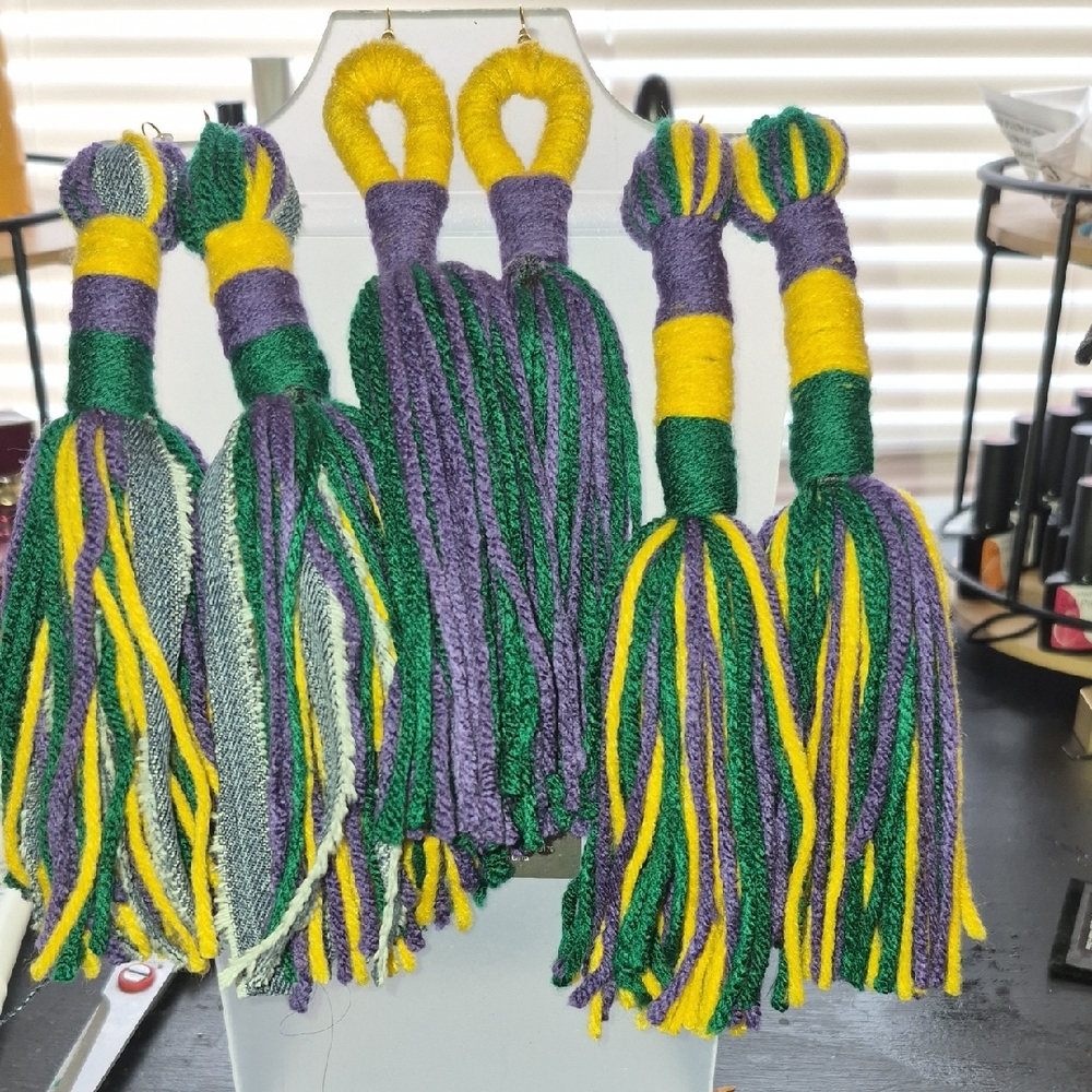 Colorful Yarn Tassel Earrings